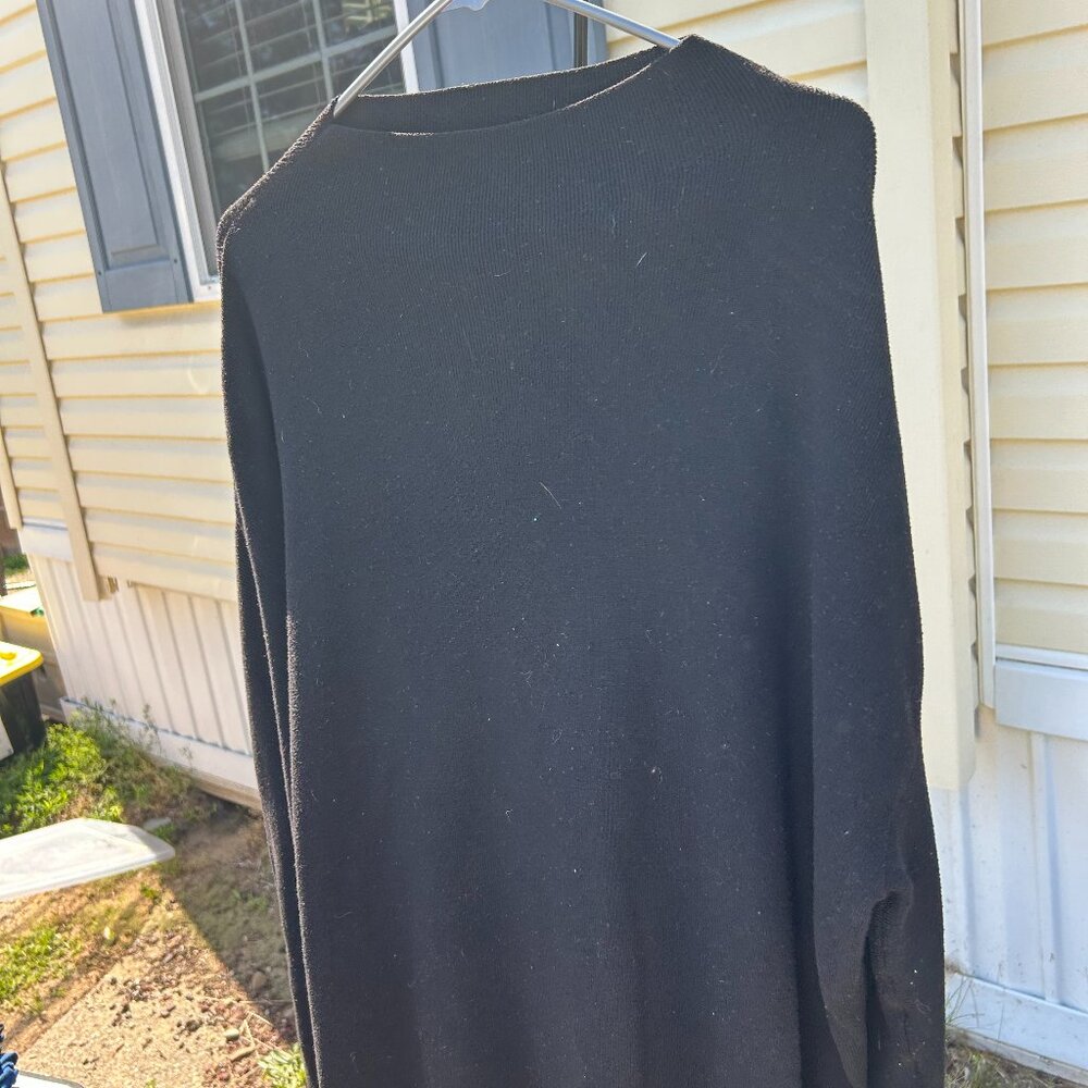 Black Puff Sleeve Sweater – Cozy & Chic, Size Large